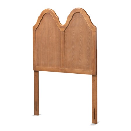 Baxton Studio Tobin Vintage Classic and Traditional Ash Walnut Finished Wood Twin Size Arched Headboard 181-11123-Zoro